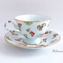 【受注制作】クリスマスパーティー♪ティーセット(カップ＆ソーサー、19.4cmプレート)　クリスマス食器　クリスマス柄 6枚目の画像