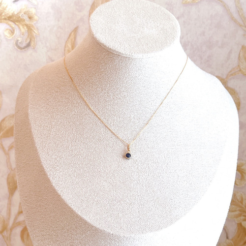 訳アリ 10K サファイア サファイヤ ネックレス トップ K10 刻印  