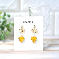 【#1575】レッド　ハート　ハンドメイドアクセサリー　ピアス　イヤリング 1575】レッド ハート ハンドメイドアクセサリー ピアス イヤリング