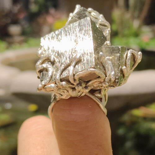 ハンドメイド シルバー クリスタルリング フローライトイン b404502d433fcb87994a854a49091a