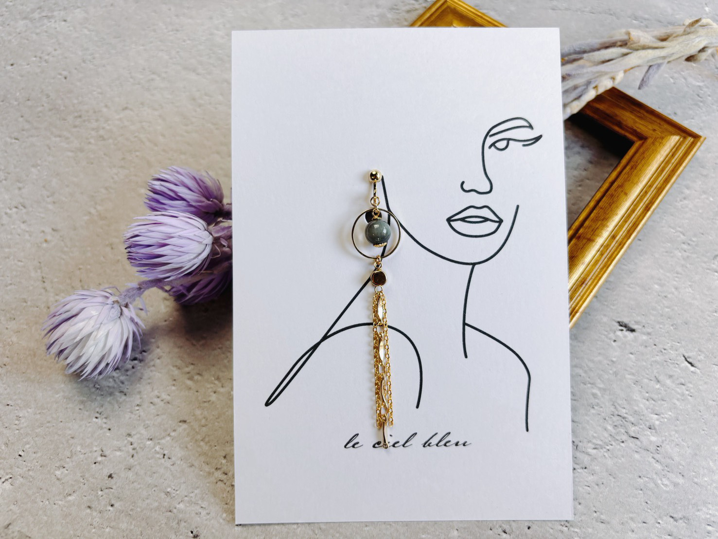 不思議ゆらゆら揺れイヤリング　天然石　グレータイガーアイ　ゴールド　イヤリング　ピアス　大人華やか　大ぶり　揺れる　女性