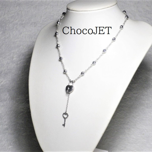 紫色ビーズ シルバーネックレス silver925 ビーズネックレス | gran