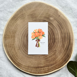 ミニカードーflowersー【orange roses】スマホ　インナーシート　花束　ブーケ　メッセージ　バラ 1枚目の画像