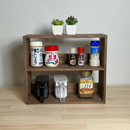 2段】キッチン収納・スパイスラック・キッチンキャビネット・ラック<No