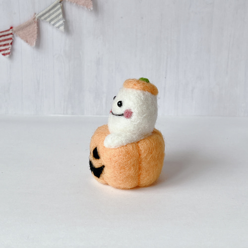 受注制作（ハロウィン）おばけinおばけかぼちゃ⑤大きいサイズ