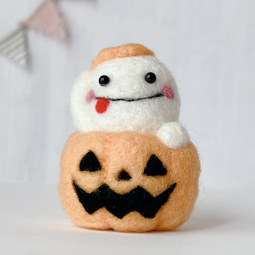 受注制作（ハロウィン）おばけinおばけかぼちゃ⑤大きいサイズ