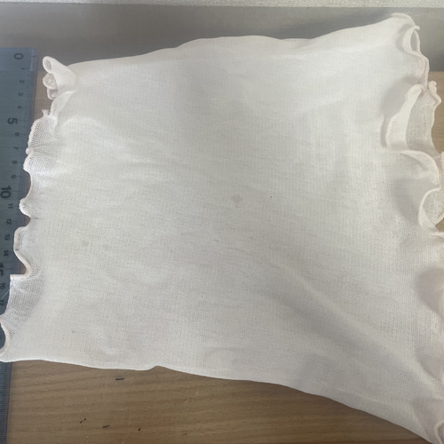 綿100%手染めピンクホワイトレースシングルウェーブ手作りネック  