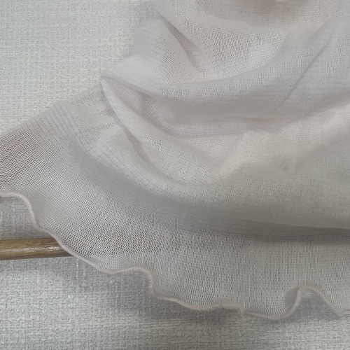 綿100%手染めピンクホワイトレースシングルウェーブ手作りネック  