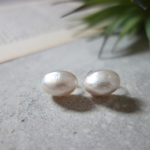 まべパールノンホールピアス まべパールノンホールピアス