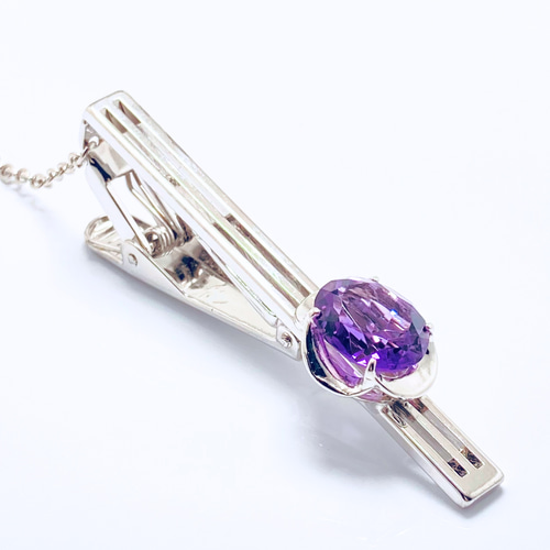 ラス1 11×9 煌めく大つぶ アメジスト/紫水晶 RHP 天然石ネクタイ