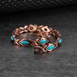 バングル ターコイズ 純銅製ジュエリー 純銅磁気 ブレスレット 銅
