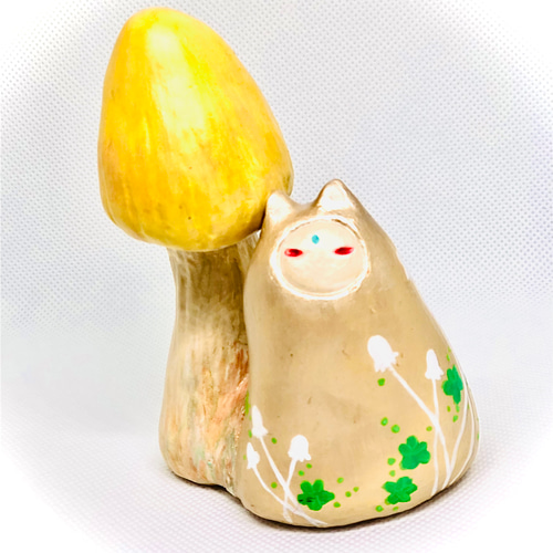 道祖神ねこ〜きのこ（キタマゴダケ）〜 立体・オブジェ lov___e
