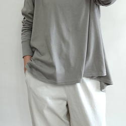 コットン100Aラインフレアーカットソー〈ニュアンスブラウン〉 3枚目の画像