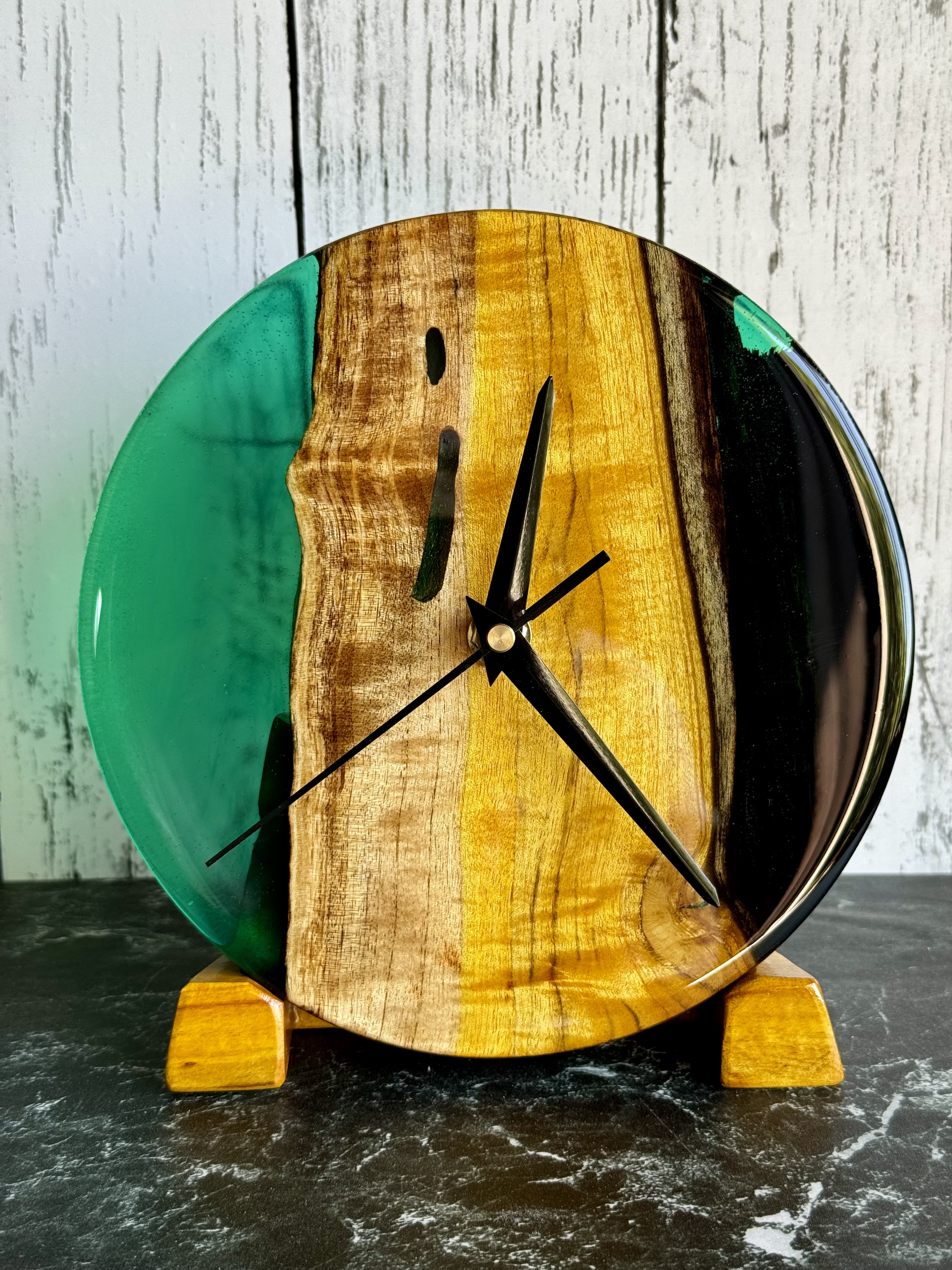 ウッドレジン置き時計〜深森の樹〜