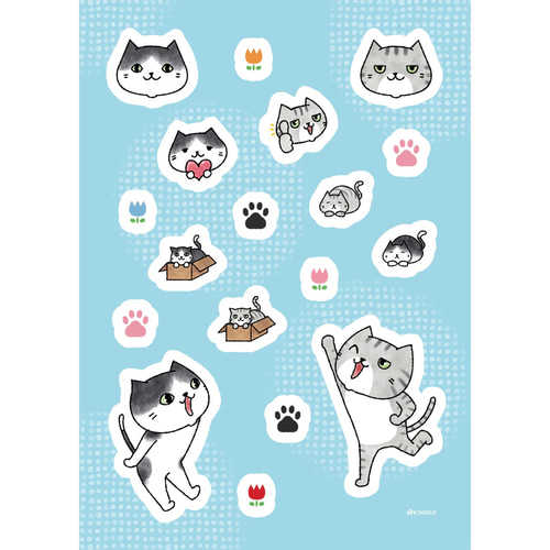 猫のひたいほどワイド グッズ デジタルメッセージ入りステッカー 6779-501-