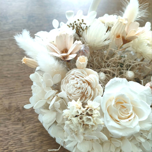 アンティークホワイトリングピローバスケット/ 英国風、リングガール