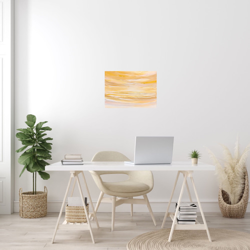 モダンアート　現代アート　癒し　絵　抽象画　北欧アート　アート　インテリア　Ｆ４ Sunset/抽象画 (F4) /北欧/アート/インテリア/黄色/オレンジ