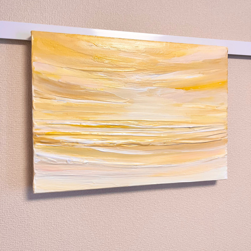 Sunset/抽象画 (F4) /北欧/アート/インテリア/黄色/オレンジ
