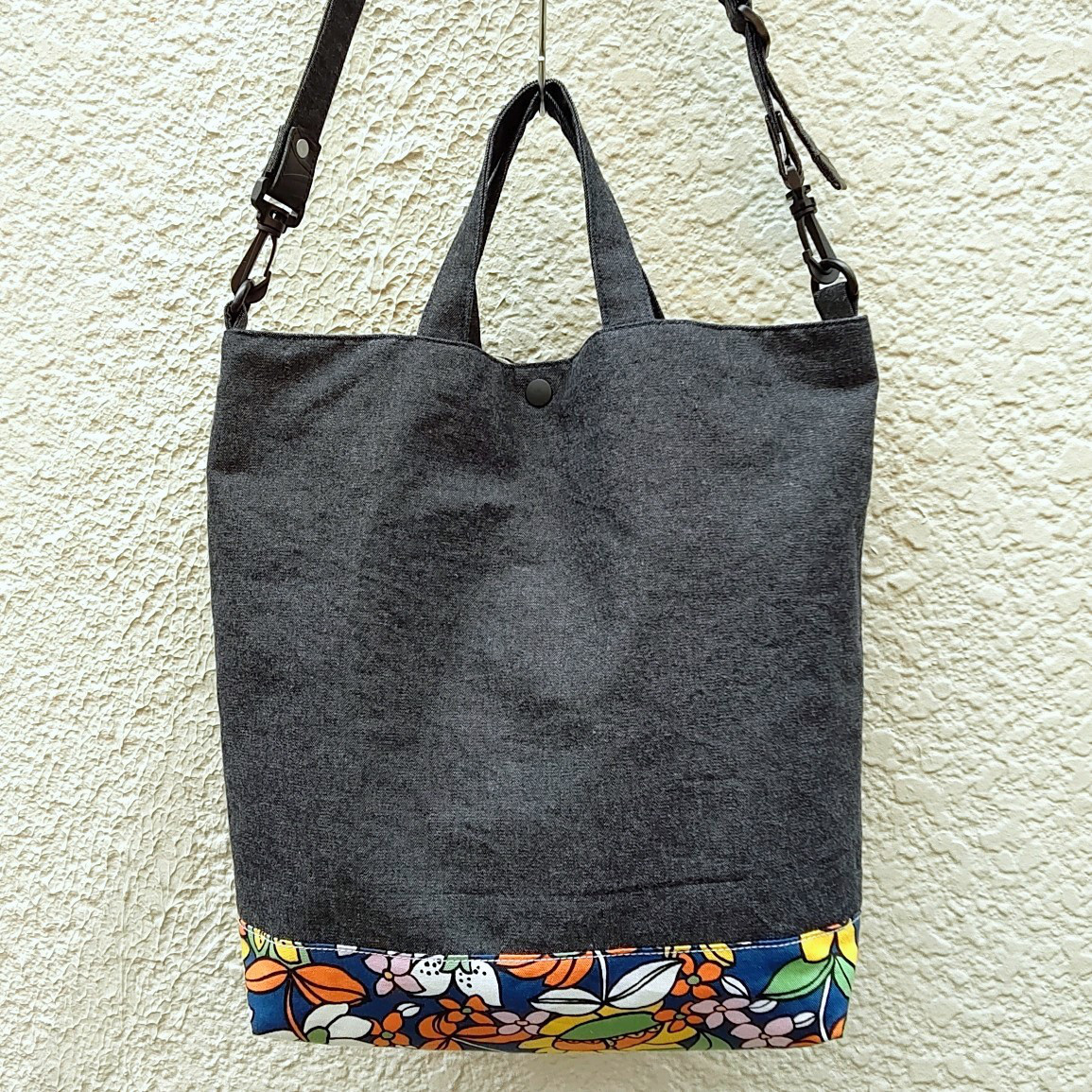 デニム×花柄 トート&ショルダーバッグ (tb-sd 6)