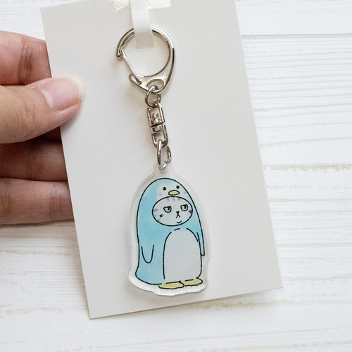 アクリルキーホルダー 3種類 / グッズ キーホルダー ペンギン イラスト