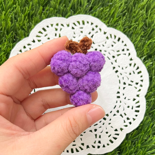 ぽこもこあみぐるみヘアゴム＊ ぶどう その他アクセサリー ぽん