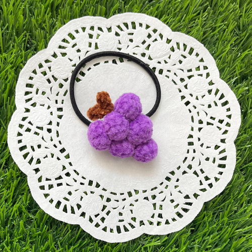 ぽこもこあみぐるみヘアゴム＊ ぶどう その他アクセサリー ぽん 通販