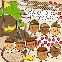 14100円→12900円‼️感謝価格！パネルシアター パネルシアター「どんぐりうんどうかい」（保育教材／ペープサート