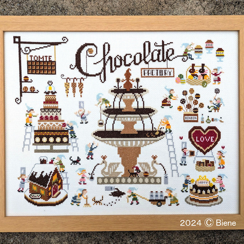 クロスステッチ図案【トムテのチョコレート工場】 Tomte's chocolate