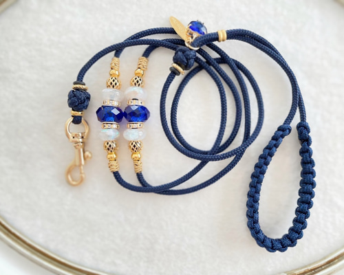 パラコードリード　パステルブルー　ブルー レオパード　№042 パラコードリード パステルブルー ブルー レオパード №042