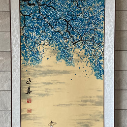 山水 水墨画 絵画 掛け軸 伝統山水 風景画 滝 絵画 こたつ 通販