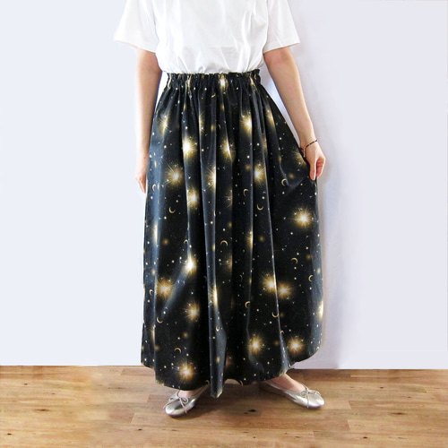 ☆Sparklers 夜空に弾ける線香花火のスカート オリジナル生地