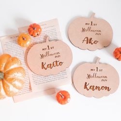 木製 / Halloween 名入れ プレート［ 1st ハロウィンプレート ］ 3枚目の画像