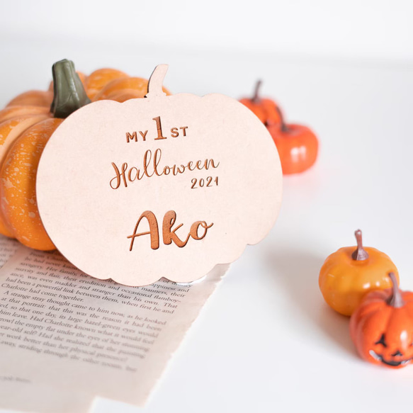 木製 / Halloween 名入れ プレート［ 1st ハロウィンプレート ］ 2枚目の画像