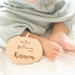 木製 / Halloween 名入れ プレート［ 1st ハロウィンプレート ］ 7枚目の画像