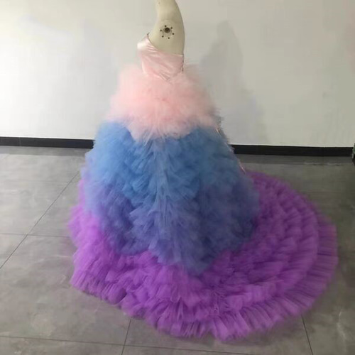 冬婚！グラデーションカラードレス ピンク/青/紫 ソフトチュール