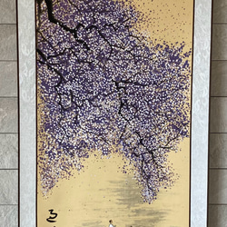 ◇◇水墨画 人物と花の描写 BIGサイズ 共箱
