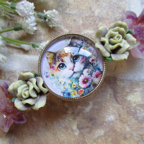オルゴナイト　ネックレス　紅葉を眺めるネコ♡ オルゴナイト ネックレス 紅葉を眺めるネコ♡