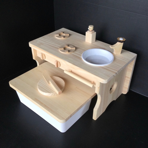 机になる 蛇口が選べるままごとキッチン木製 セット おもちゃ・人形