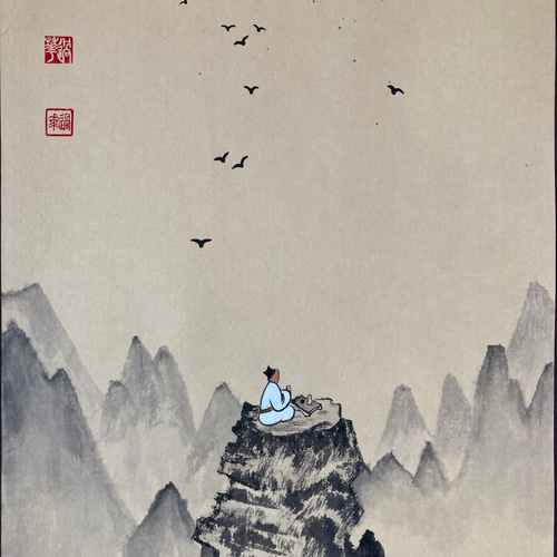 水墨画 風景画 人物画 絵画 こたつ 通販 18197231｜Creema(クリーマ)