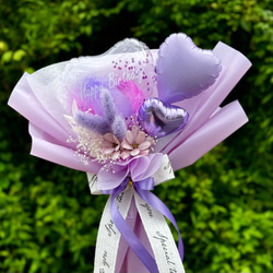 バルーンブーケ パープルミニブーケ・卒業・誕生日・発表会・結婚祝い