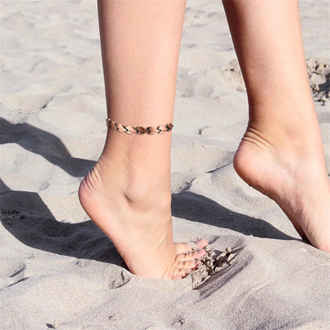 磁気アンクレット 銅製ジュエリー 純銅磁気 エネルギー  ハンドメイド 手作り血行促進  関節炎 SSP043