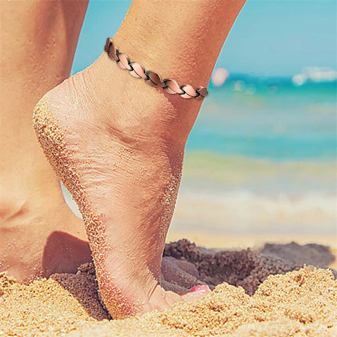 磁気アンクレット 銅製ジュエリー 純銅磁気 エネルギー  ハンドメイド 手作り血行促進  関節炎 SSP043