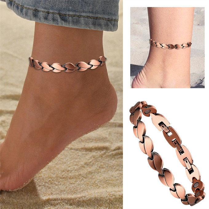 磁気アンクレット 銅製ジュエリー 純銅磁気 エネルギー  ハンドメイド 手作り血行促進  関節炎 SSP043