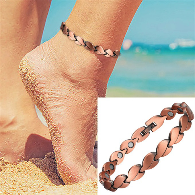 磁気アンクレット 銅製ジュエリー 純銅磁気 エネルギー  ハンドメイド 手作り血行促進  関節炎 SSP043