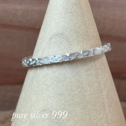 再販]つけっぱなしOK！純銀（ピュアシルバー999）キラキラの