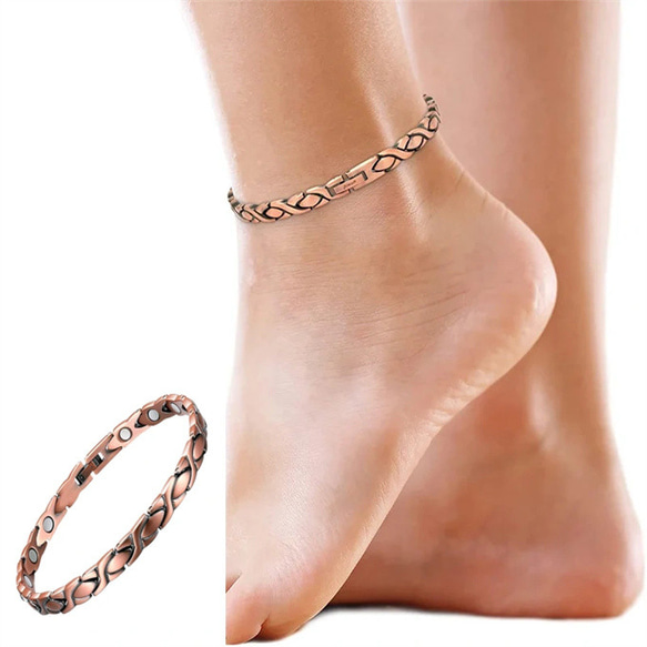 純銅 磁気 アンクレット 銅製ジュエリー エネルギーマグネット付き