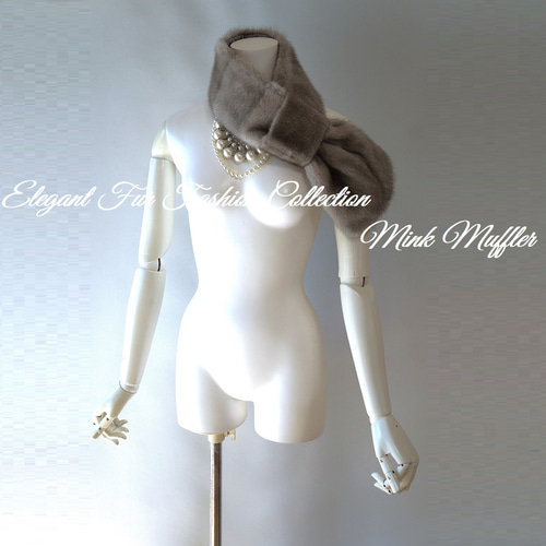 夢のあるお洒落が楽しめます☆グレーミンクファーマフラー新品毛皮本物ファーストール 夢のあるお洒落が楽しめます☆グレーミンクファーマフラー 毛皮