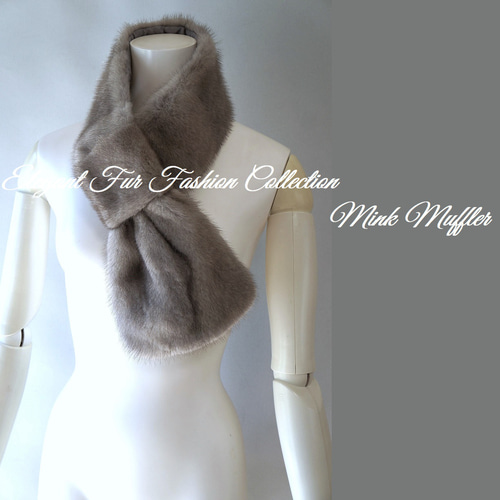 夢のあるお洒落が楽しめます☆グレーミンクファーマフラー 毛皮