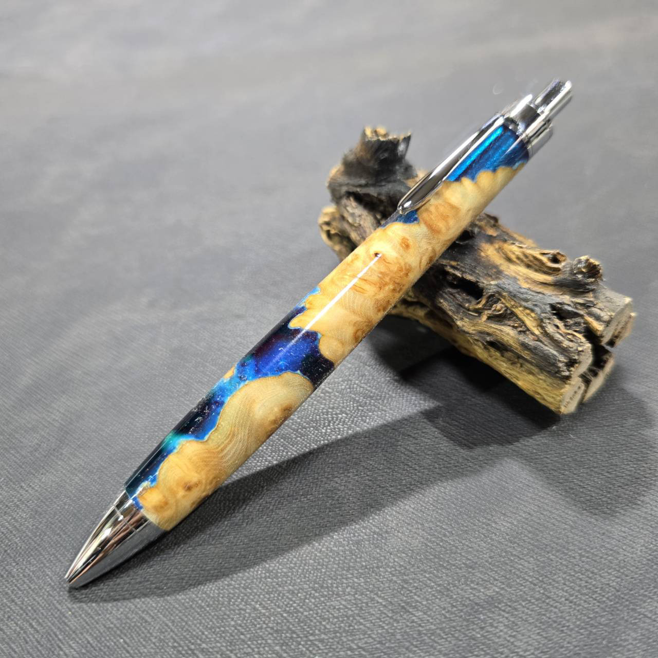 ウッドペンクラフト ショートボールペン レジン 木軸｜ボックスエルダーバール ショートボールペン（Woodpen