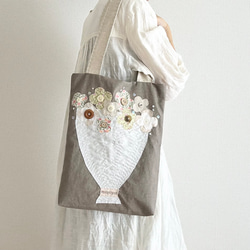 ちくちく手縫い 花束トートバッグ トートバッグ atelier mokka